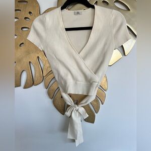 Little Moon Prunella Wrap Top (Cream)